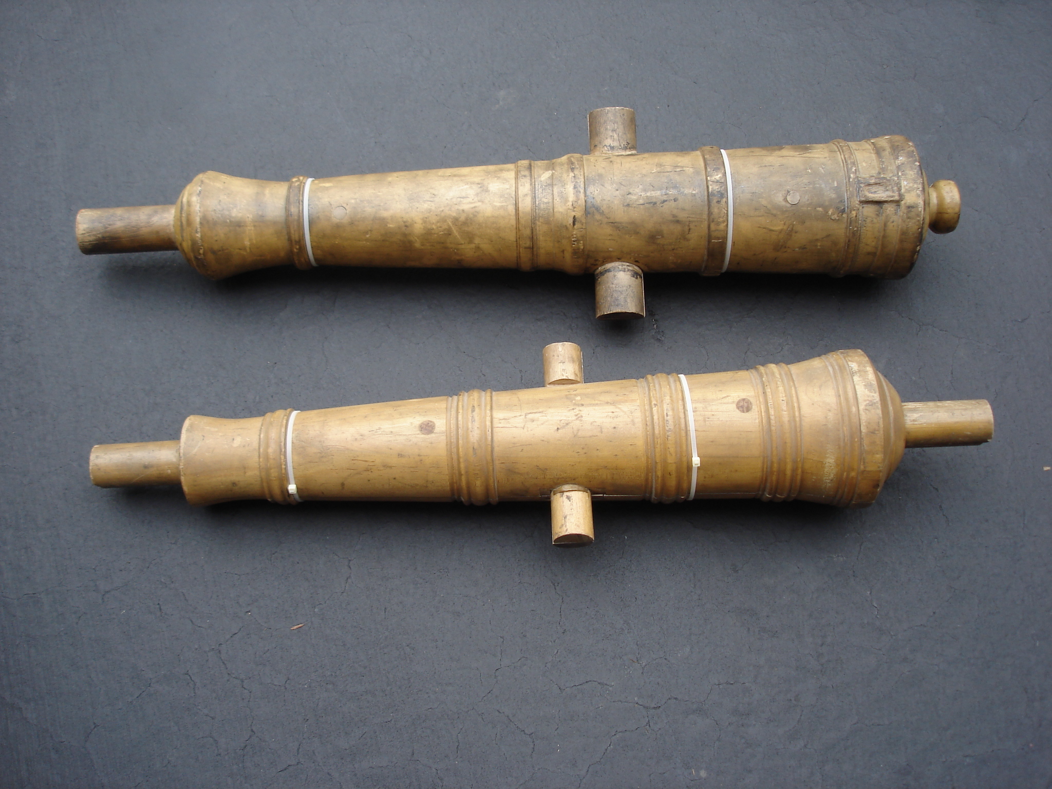 PAIR OF WOOD CANNON PATTERNS